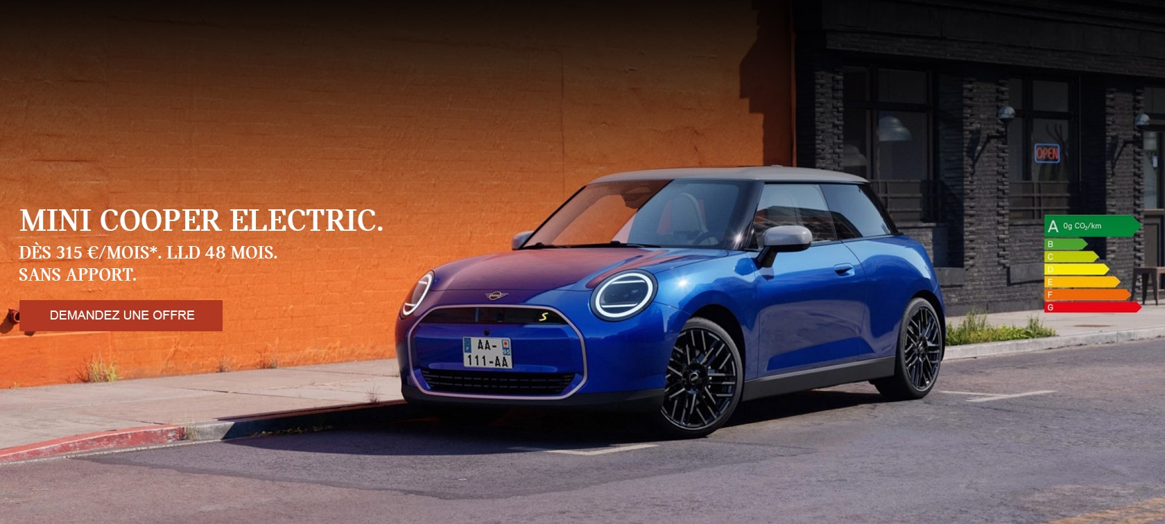 Votre MINI Cooper Electric à partir de 315 €/mois, sans apport.