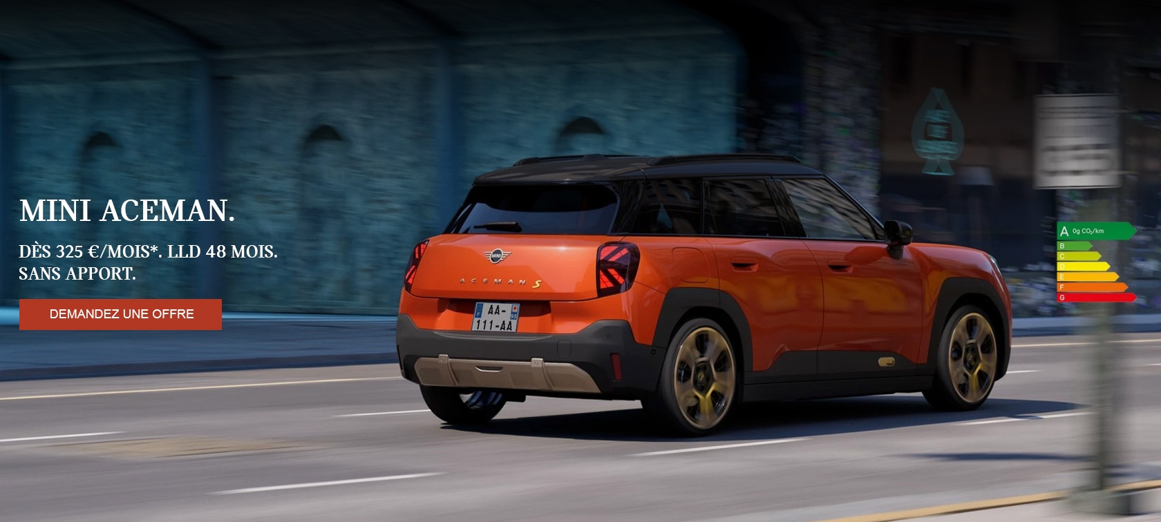 Votre MINI Aceman à partir de 325 €/mois, sans apport.