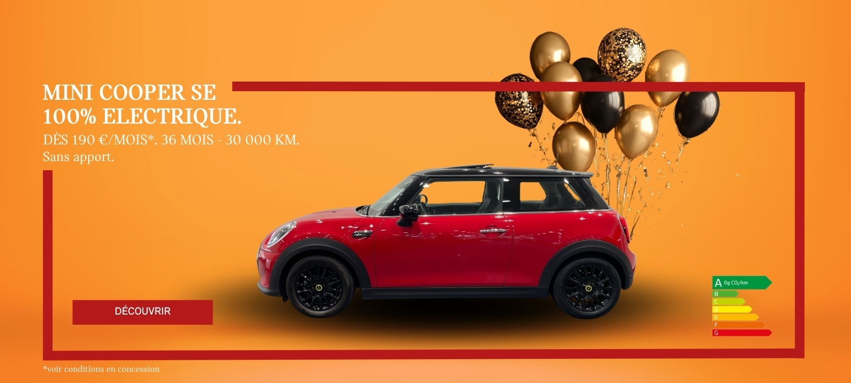 Votre MINI Cooper SE à partir de 190 €/mois, LLD 36 mois. Sans apport.