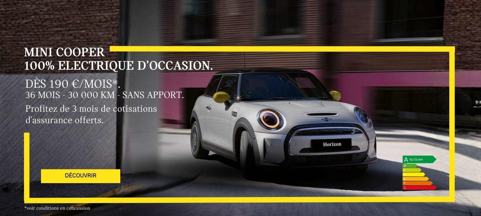 MINI ELECTRIC D’OCCASION.  Dès 190€/mois sans apport. LOA 36 mois*