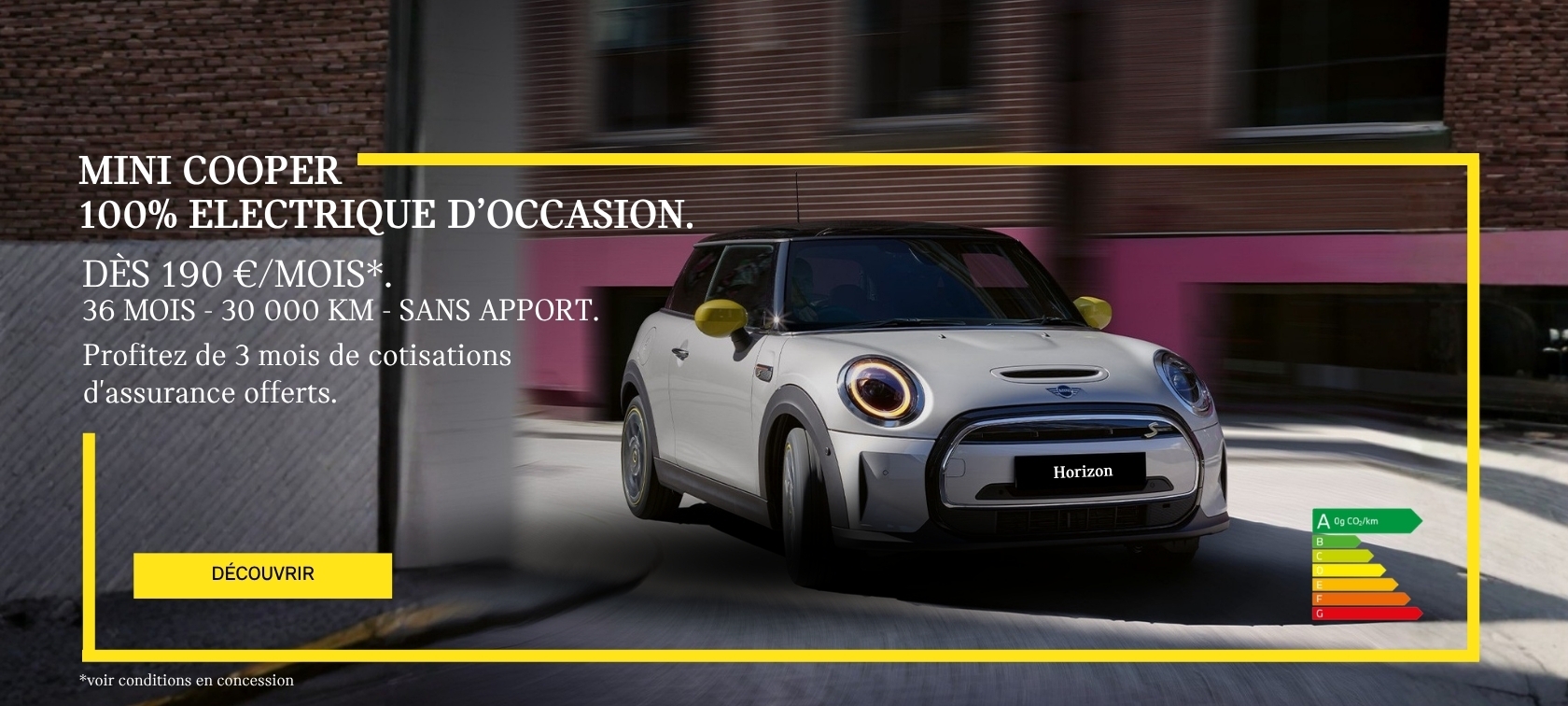 MINI ELECTRIC D’OCCASION.  Dès 190€/mois sans apport. LOA 36 mois*