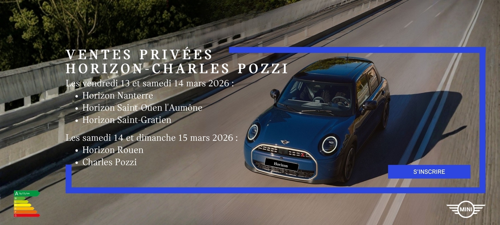 Nouvelles ventes privées chez MINI Horizon et Charles Pozzi !