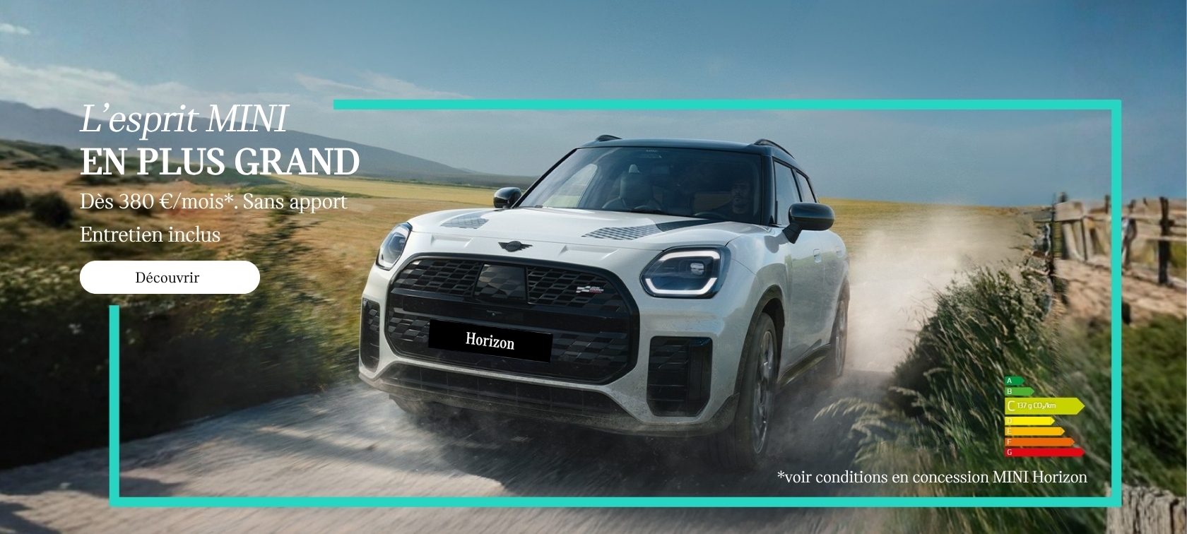 Le MINI Countryman à partir de 380 € / mois. Sans apport.