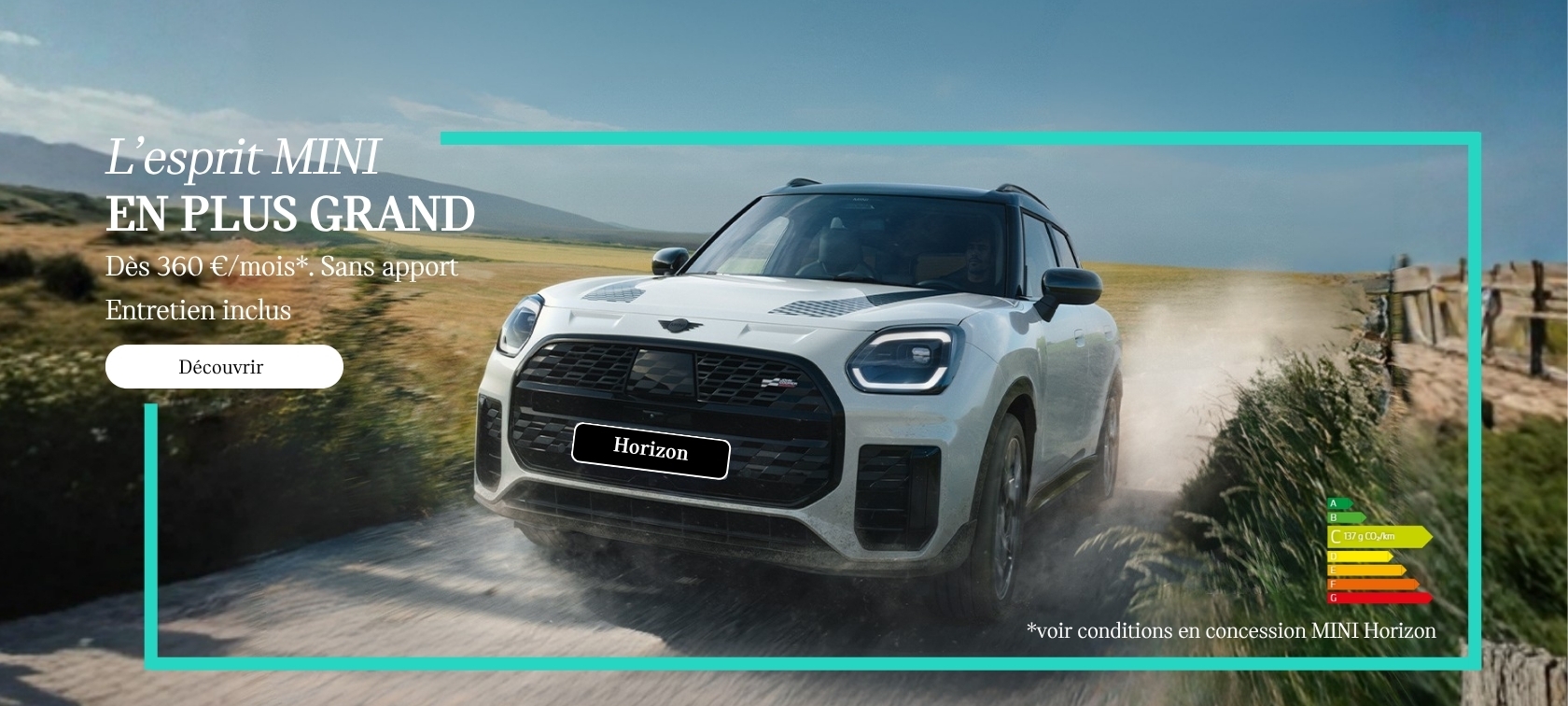 Le MINI Countryman à partir de 360 € / mois. Sans apport.